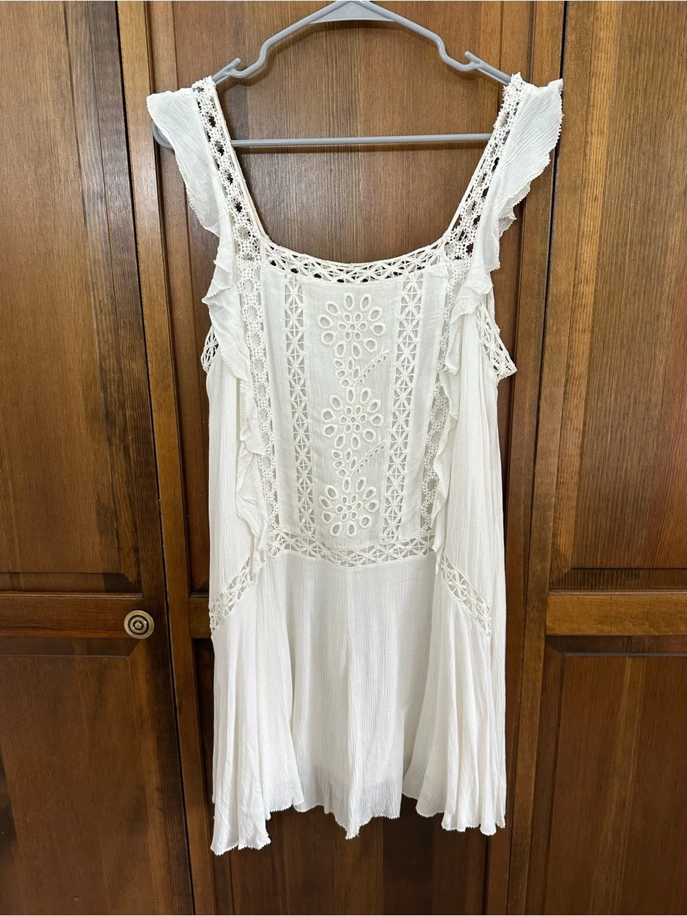 Free People Women’s White Crochet Trim Dress